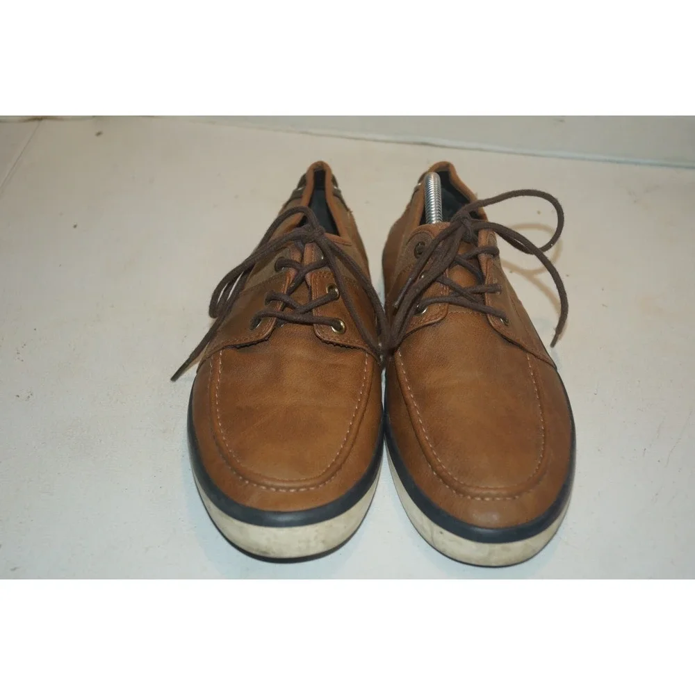 Parker & Sky Mens Brown Navy Leather Round Toe Casual Shoes SZ 10.5 Oxford - U22